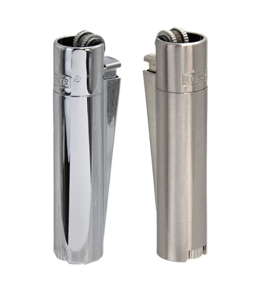 Clipper Feuerzeuge groß 12er Display METALL SILVER
